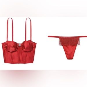 Victoria's Secret DREAM ANGELS Set
Red Bow Bra Corset34C and Panties Small NWT